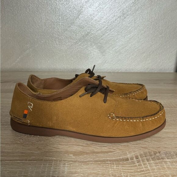 Men's Tan Suede Boat Shoes - Picture 4 of 12